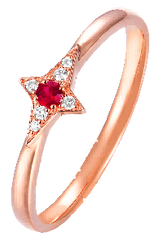 18K Rose Gold "Together Forever" Sparkling Couple Rings