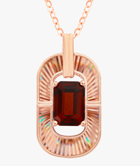 18K Rose Gold Garnet Pendant Necklace
