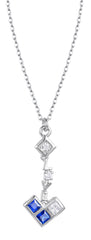 PT950 Platinum Sapphire Zircon Pendant Necklace