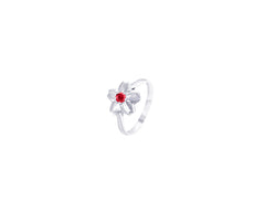PT950 Platinum Ruby Ring Love Time