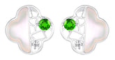 PT950 Platinum Diopside Earrings