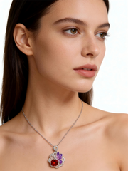 PT950 Platinum Garnet Pendant