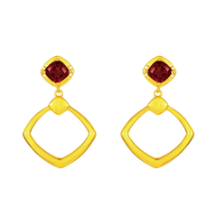 Fashion Intersection: 18K Yellow Garnet Earrings