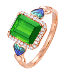 Romantic Heart 18K Red Tourmaline Women's Ring