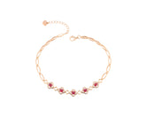 18K Rose Gold Ruby Diamond Bracelet