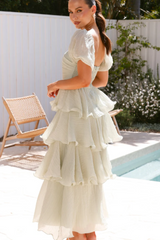 Mesh-paneled cotton-feel long evening dress