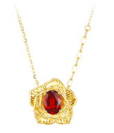 "Plum Bossom" Collection 18K Yellow Gold Garnet Pendant