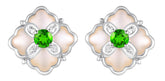 PT950 Platinum Diopside Earrings