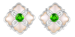 PT950 Platinum Diopside Earrings