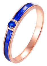 18K Rose Gold Sapphire and Enamel Couple Rings | A Pledge of True Love