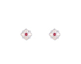 PT950 Platinum Ruby Zircon Earrings