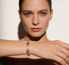 18K Rose Gold Tourmaline Diamond Bracelet