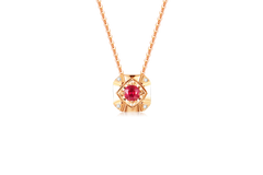18K Rose Gold "First Love" Ruby Necklace Set