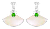 PT950 Platinum Diopside Earrings