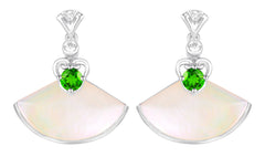 PT950 Platinum Diopside Earrings