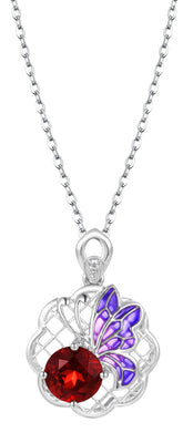 PT950 Platinum Garnet Pendant