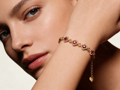 18K Rose Gold Ruby Diamond Bracelet