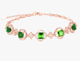 18K Rose Gold Green Tourmaline Diamond Bracelet