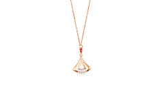 18K Red Gold Ruby and Diamond Necklace | Dancing with Love