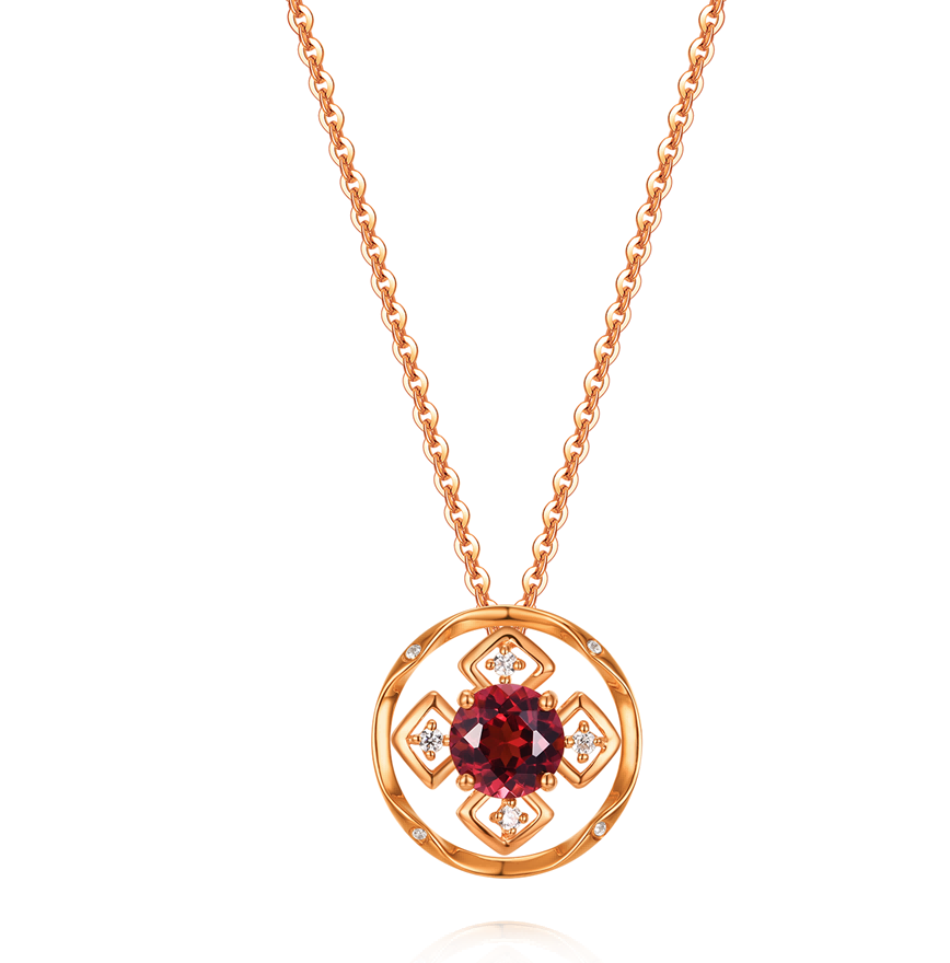 The object of my affection: 18K Red Garnet Necklace Set