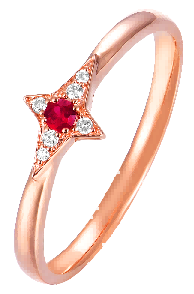 18K Rose Gold "Together Forever" Sparkling Couple Rings