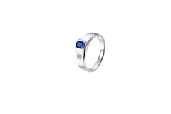 18K White Gold Sapphire Diamond Couple Rings "Love at First Sight" Series-C2210007871