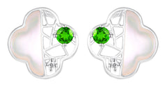PT950 Platinum Diopside Earrings