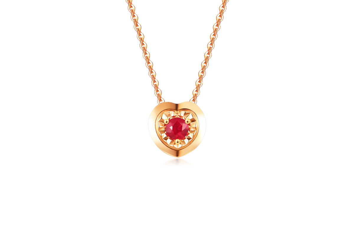 Original Intention Collection: Ruby-encrusted Promise Necklace Set