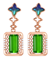 Joyful as Ever 18K Red Tourmaline Earrings (Item No.: S-DAA43514)