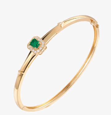 18K Gold Emerald Diamond Bracelet