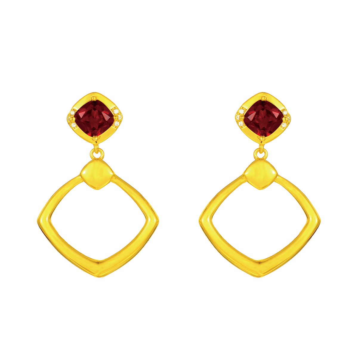 Fashion Intersection: 18K Yellow Garnet Earrings