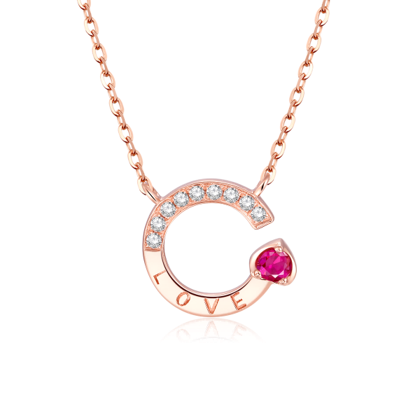 18K Red Gold Ruby and Diamond Necklace | A Declaration of Love