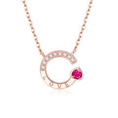 18K Red Gold Ruby and Diamond Necklace | A Declaration of Love