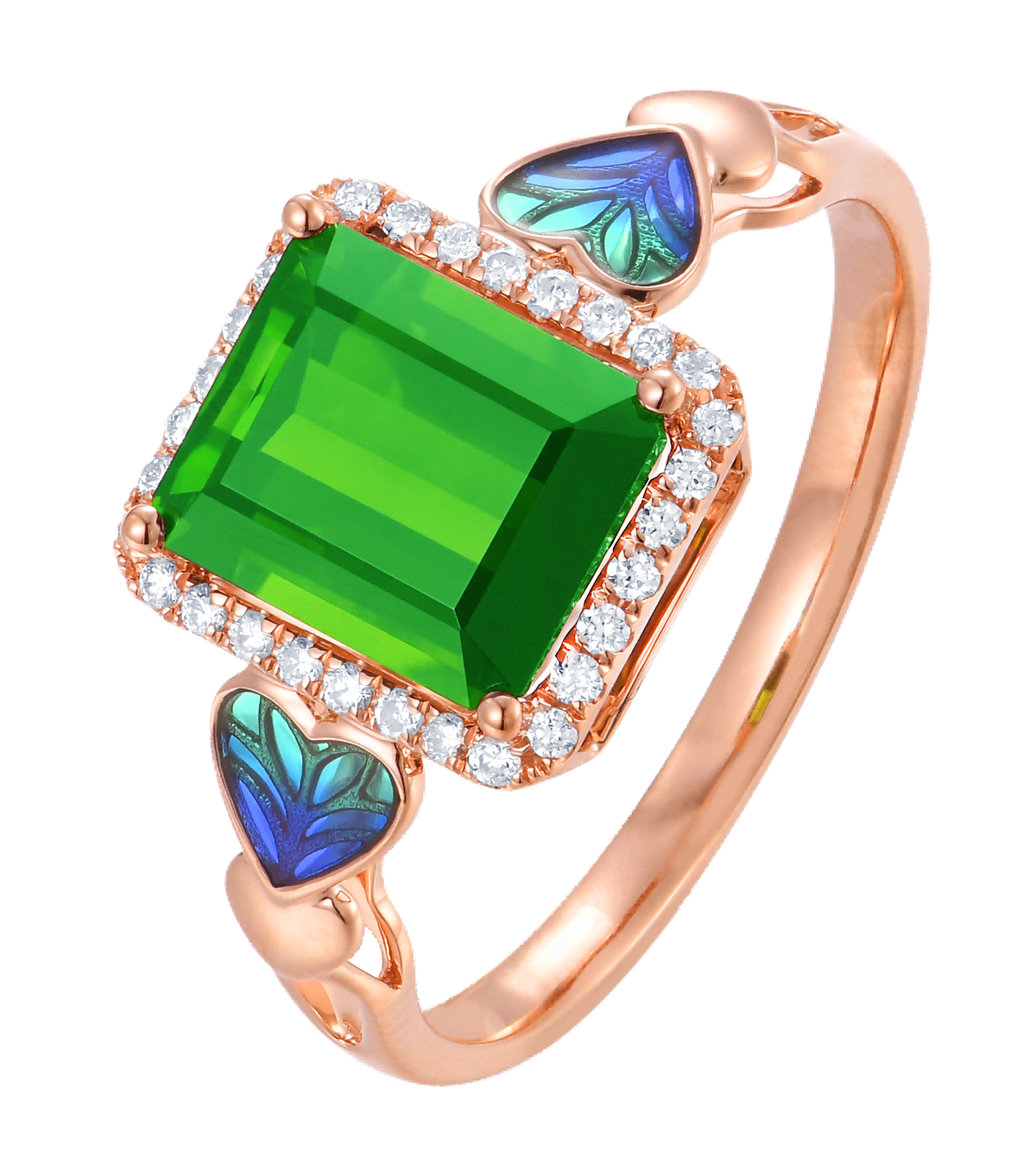 Romantic Heart 18K Red Tourmaline Women's Ring