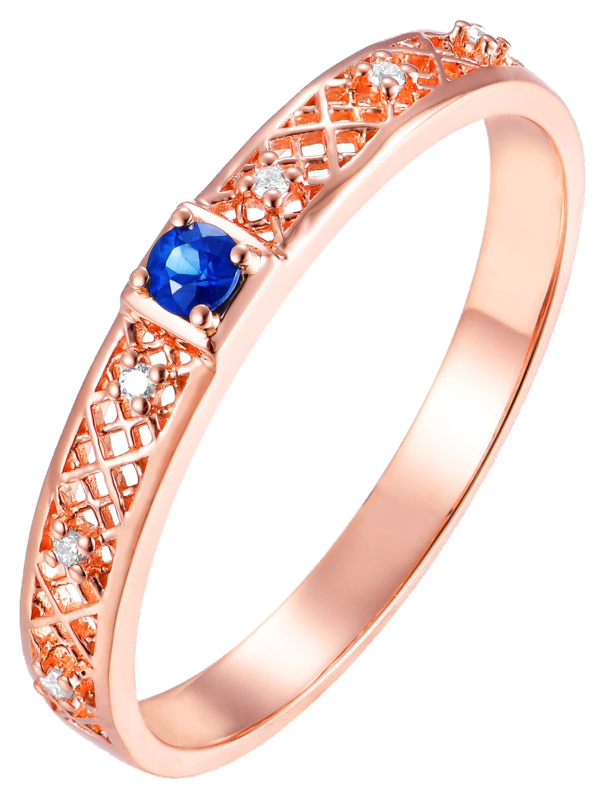 18K Rose Gold Sapphire Couple Rings ·  A symbol of unwavering love and mutual devotion