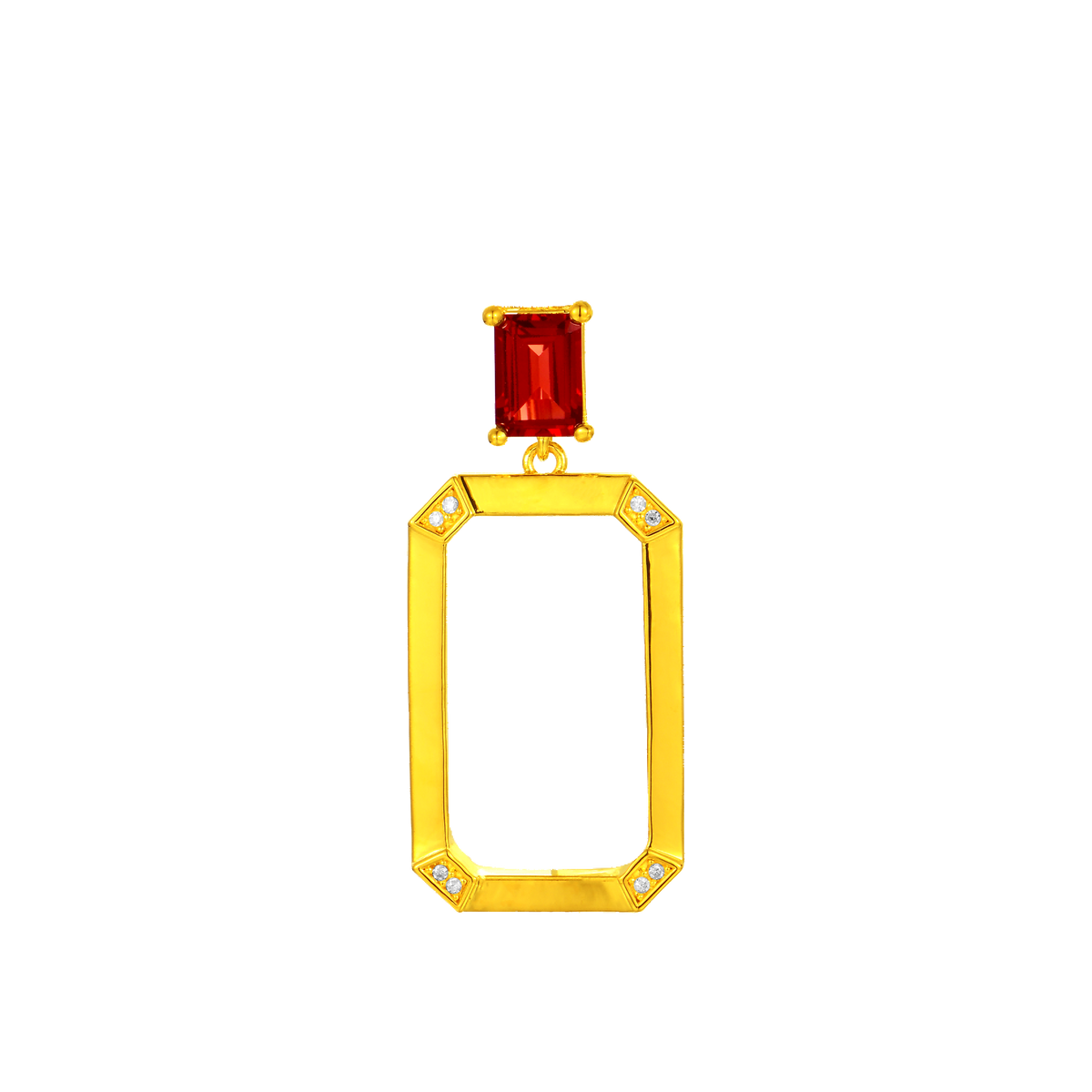 Shining Life 18K Yellow Garnet Pendant