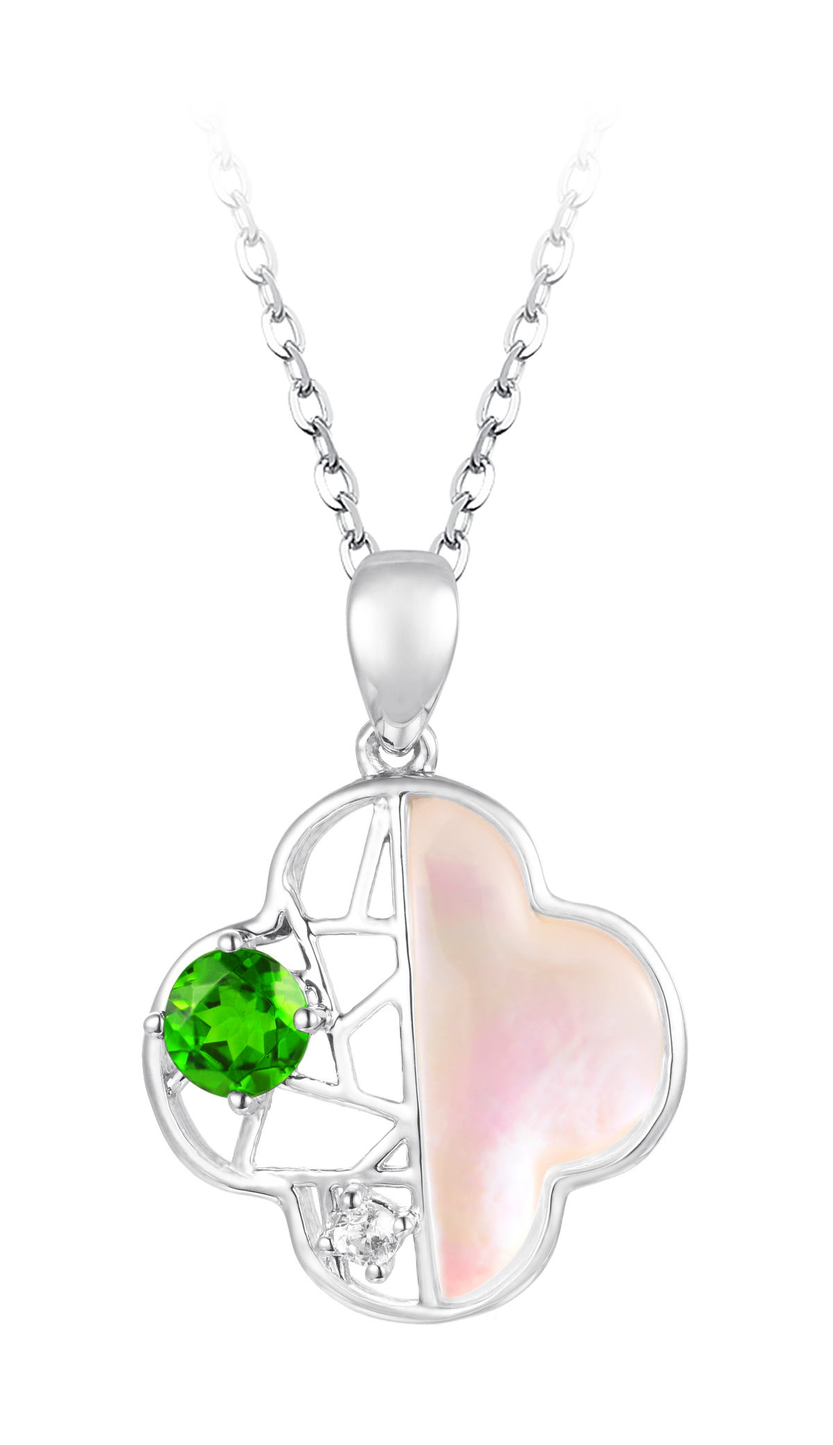 PT950 Platinum Diopside Pendant Necklace