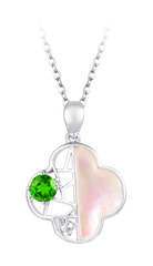 PT950 Platinum Diopside Pendant Necklace