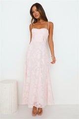 Soft pink beach-style floor-length dress