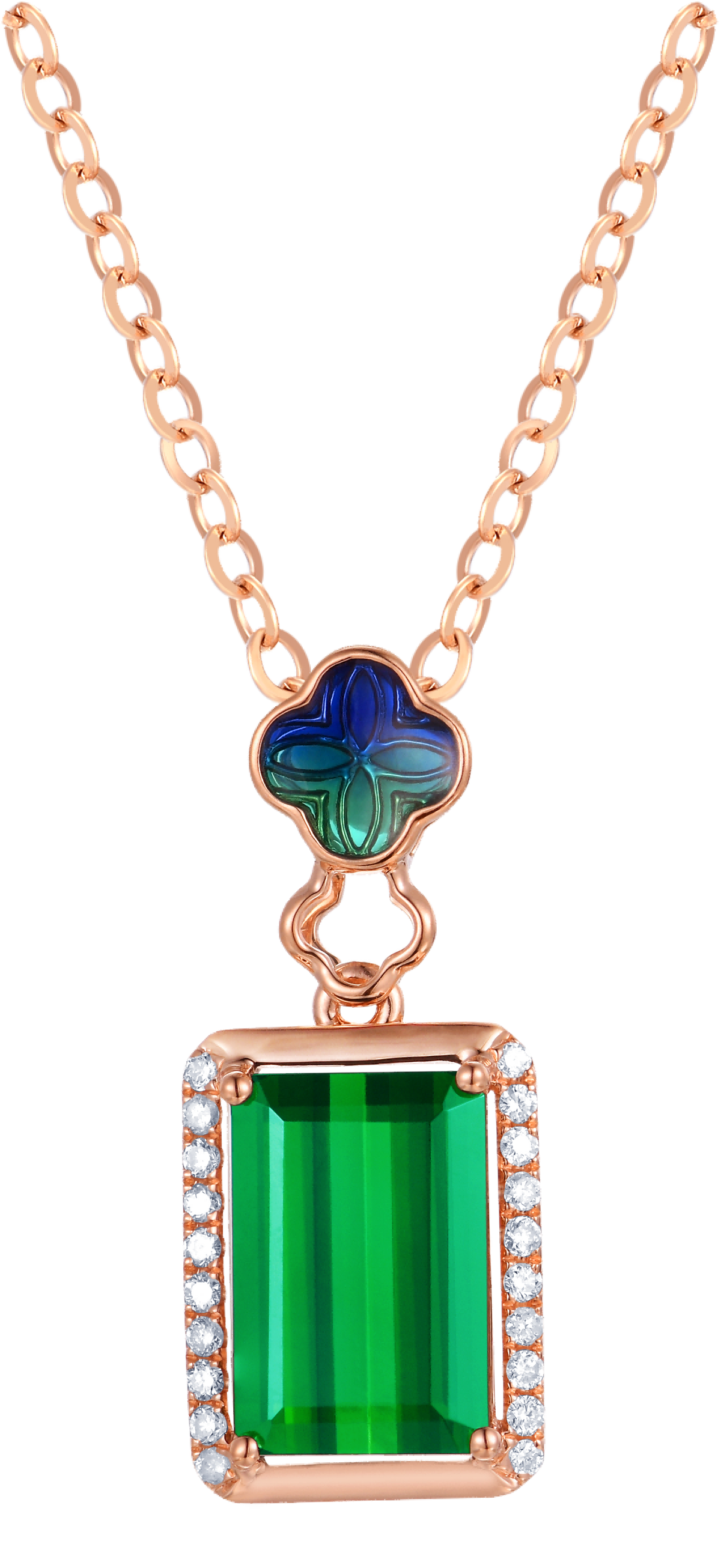 Gift of Love Flower Sea 18K Red Tourmaline Pendant