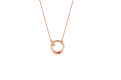 18K Red Gold Ruby and Diamond Necklace | Love Complete