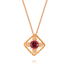 Together for a Lifetime: 18K Rose Gold Garnet Necklace Set