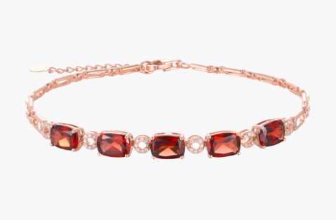 AU750 Gold Garnet Bracelet – Style C2403011505