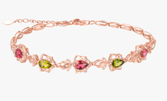 18K Rose Gold Tourmaline Diamond Bracelet