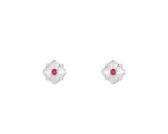 PT950 Platinum Ruby Zircon Earrings