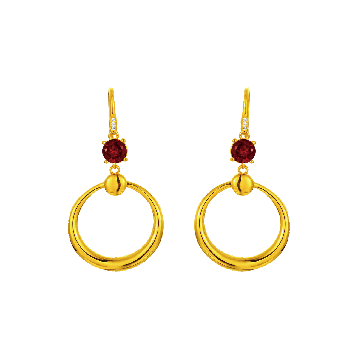 Love's Fulfillment: 18K Yellow Garnet Earrings
