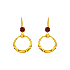 Love's Fulfillment: 18K Yellow Garnet Earrings
