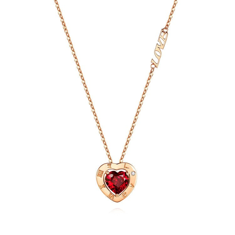 The Love of a Lifetime: 18K Red Garnet Necklace Set