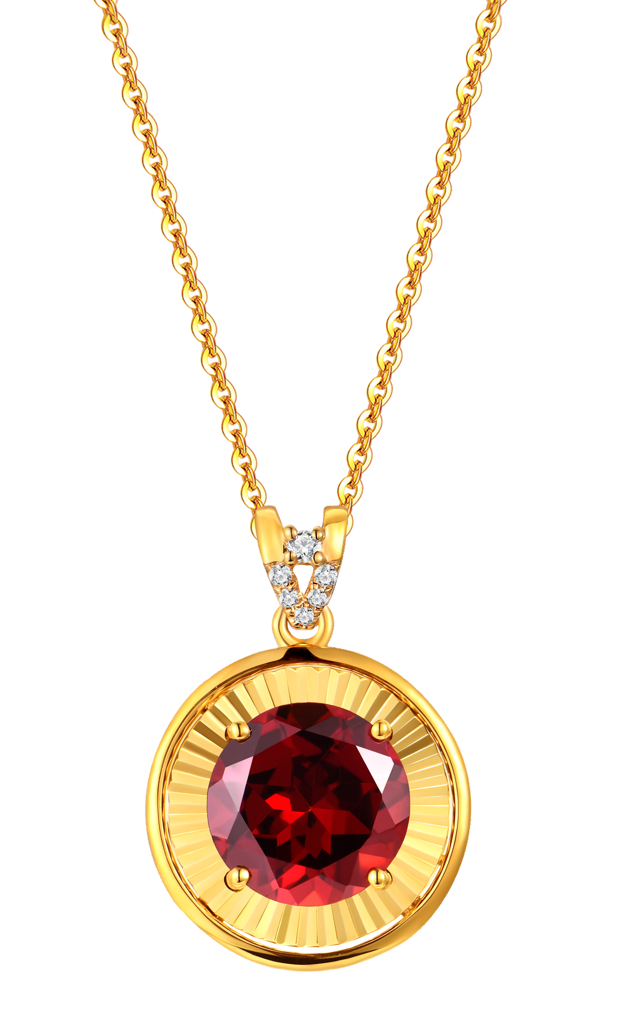 Feeling great! 18K Yellow Garnet Pendant