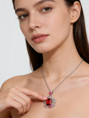 PT950 Platinum Garnet Pendant